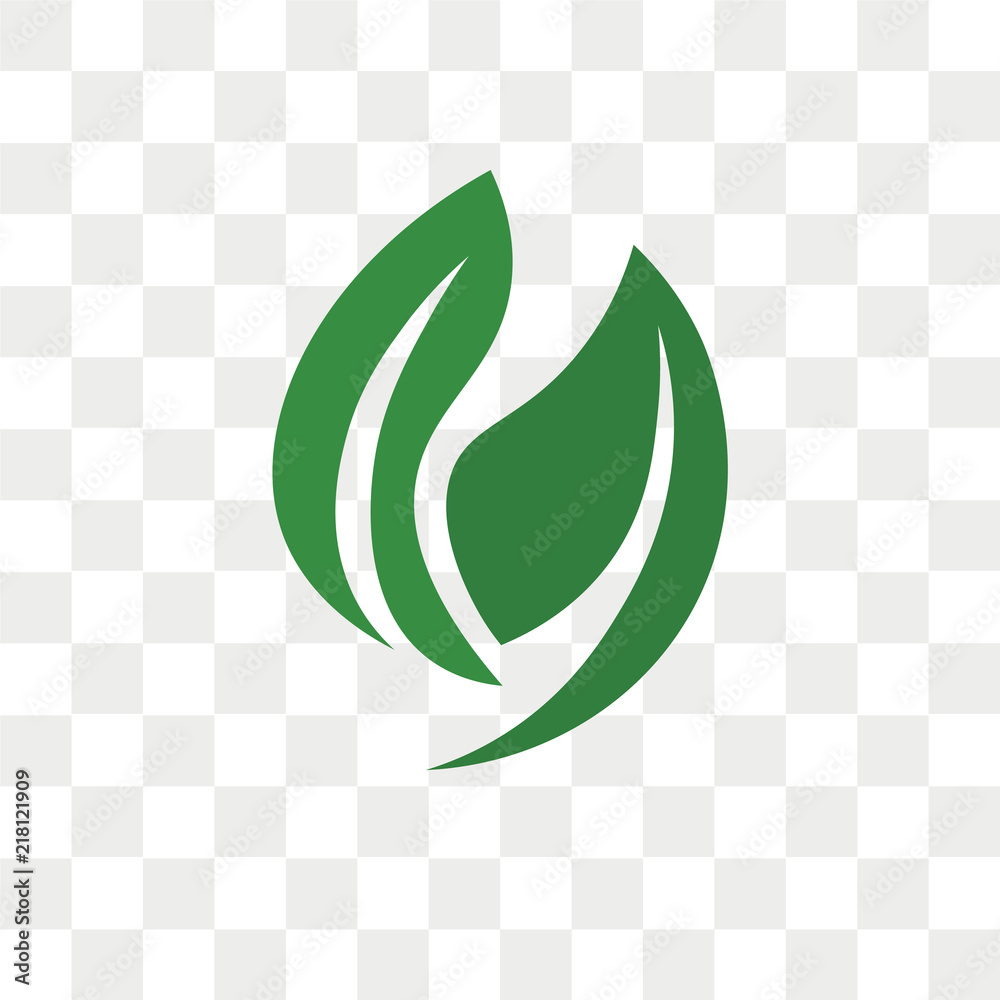 Obraz premium Leaf vector icon isolated on transparent background, Leaf logo design