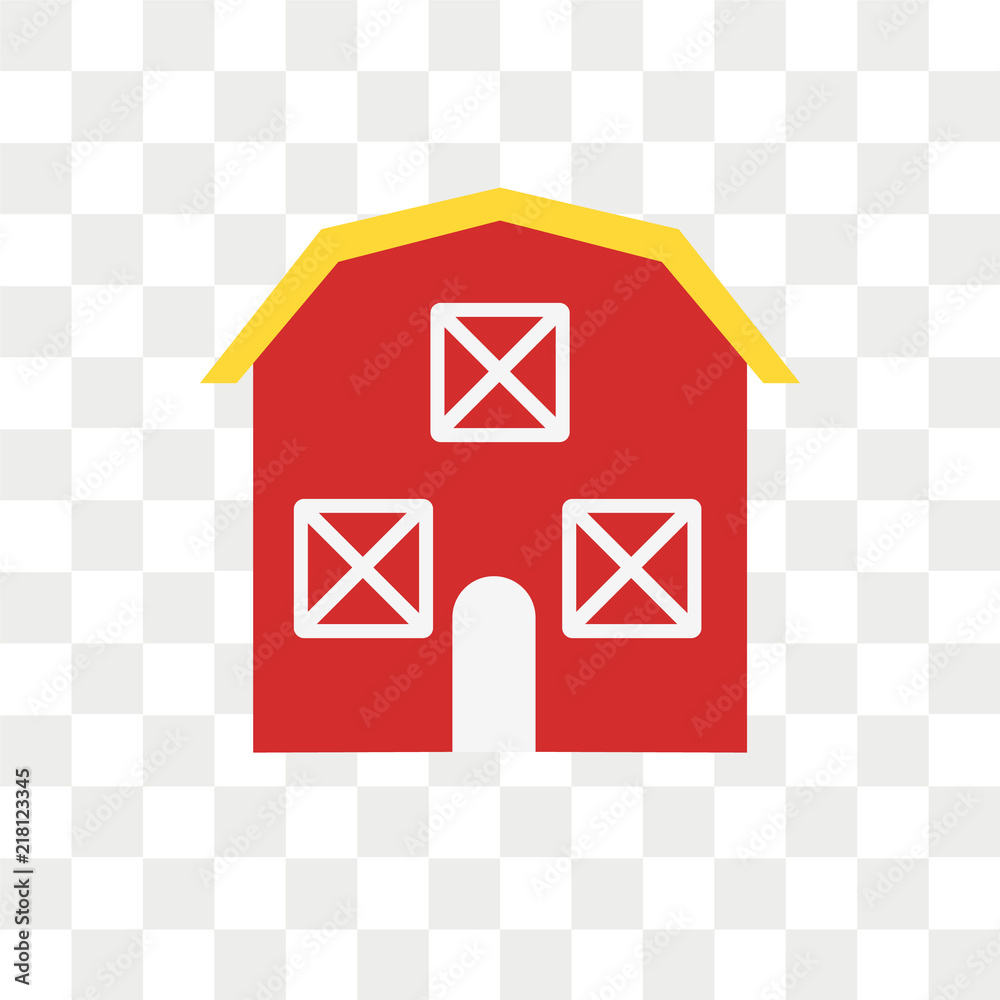 Barn vector icon isolated on transparent background, Barn logo design