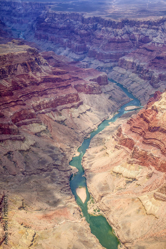 Grand Canyon from plane view. Aerial view of Grand Canyon National Park in Arizona.