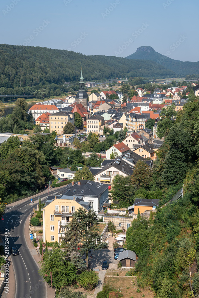 View over the German city of Bad Schandau