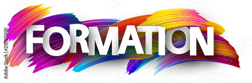 Formation banner with colorful brush strokes. photo