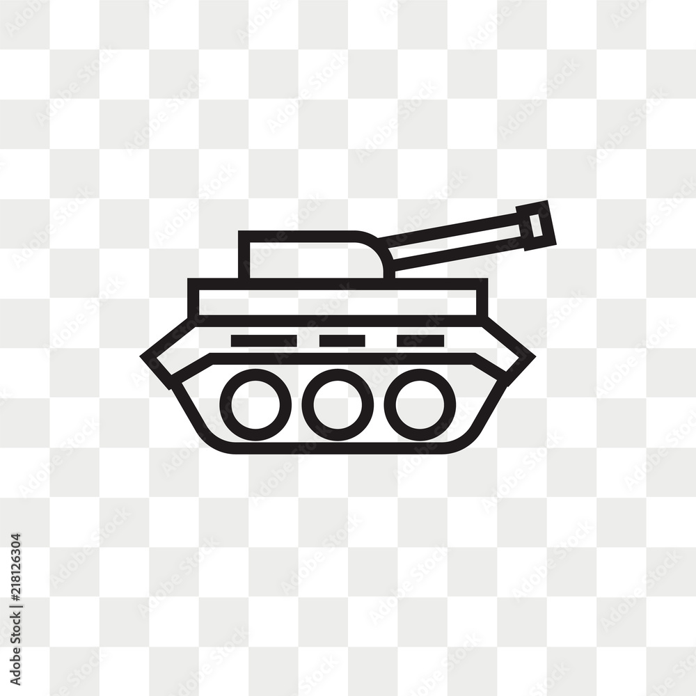 Tank vector icon isolated on transparent background, Tank logo design Stock  Vector