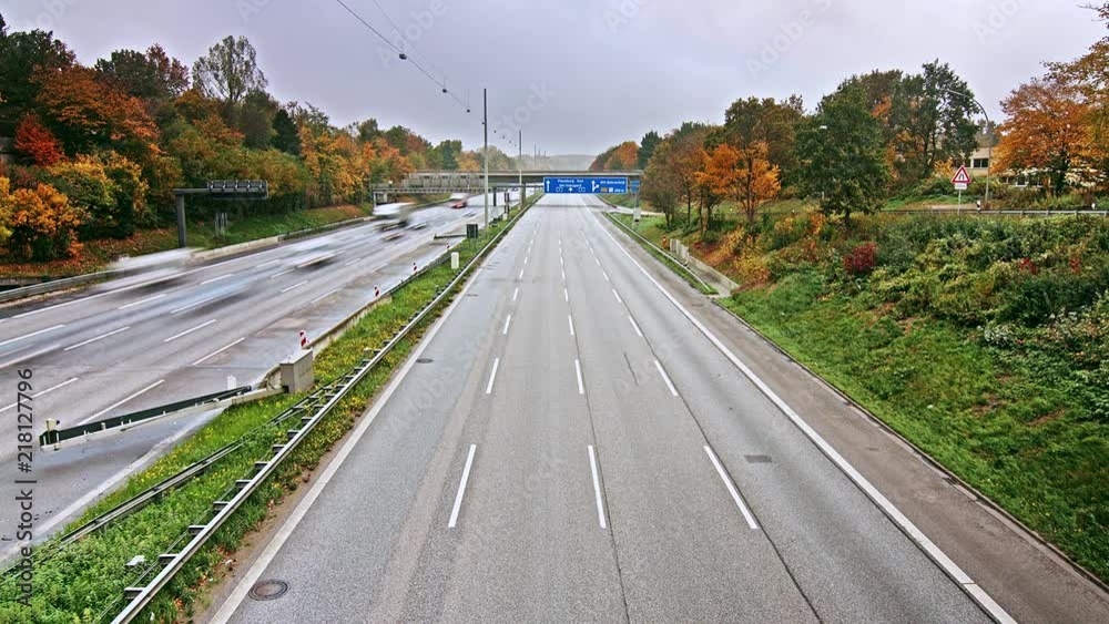 Time lapse sequence of an Autobahn/Highway in Hamburg, Germany Time lapse sequence of an Autobahn/Highway in Hamburg, Germany