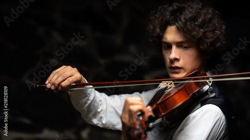 young handsome violinist