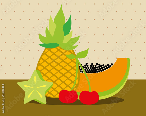 always fresh nature nutrition fruits pineapple papaya cherry carambola