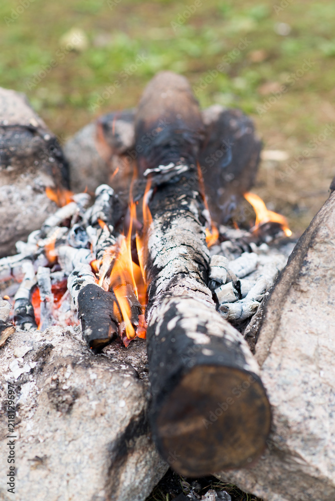 Fototapeta premium burning coals from the fire