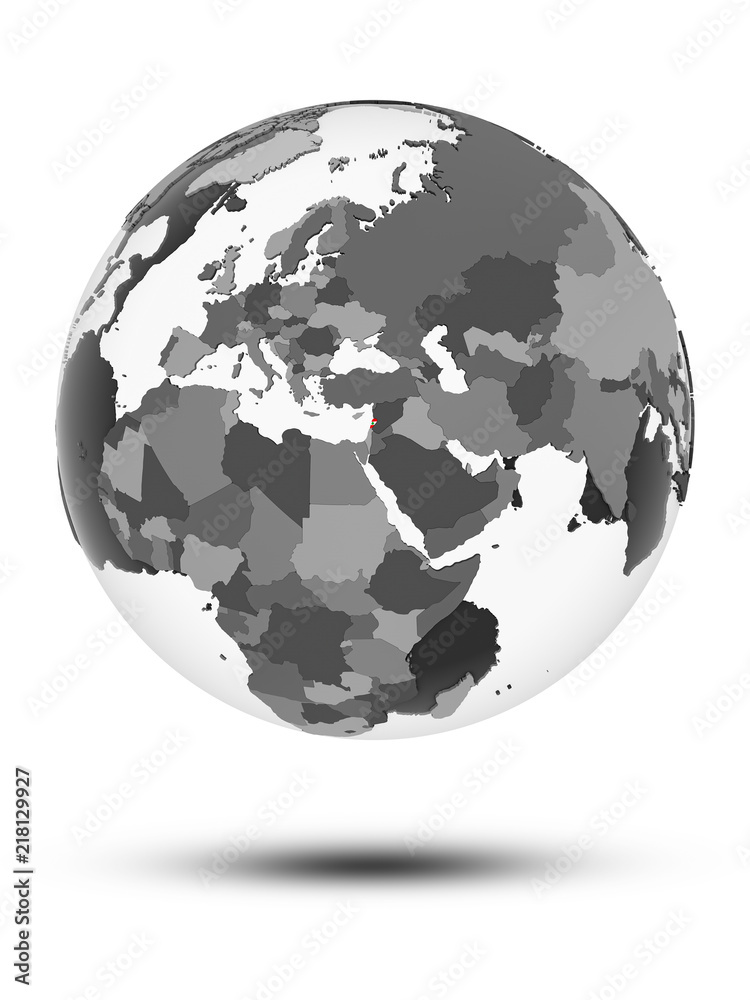 Lebanon on political globe isolated Lebanon on political globe isolated