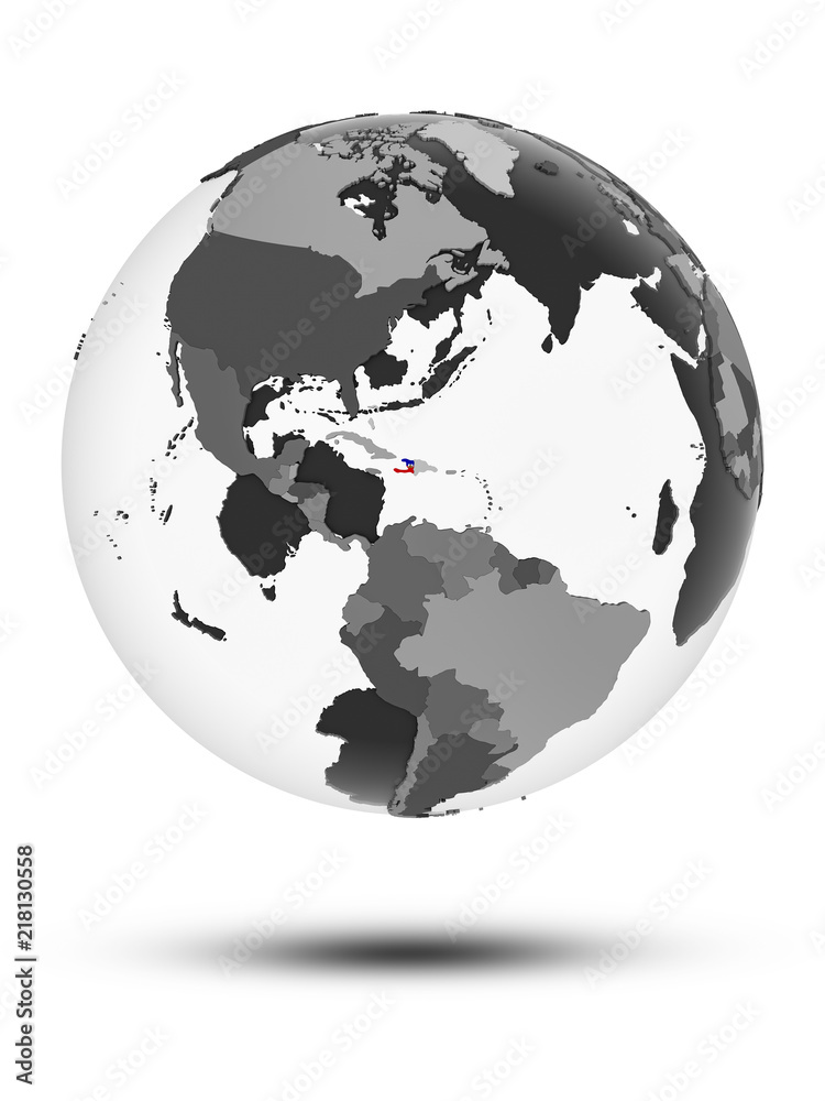 Haiti on political globe isolated Haiti on political globe isolated