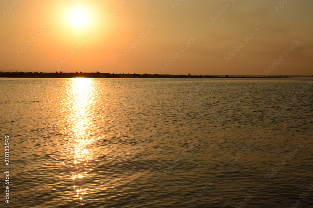 Beautiful sunset at the beach 