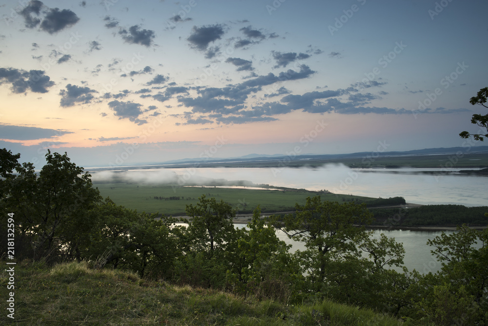 The Amur River near the town of Amursk. Khabarovsk region of the Russian Far East.