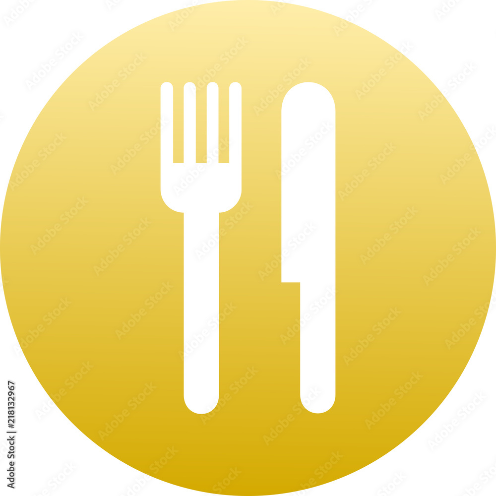 Vector ilustración icono rosa para comercios y web con dibujo de cuchillo y tenedor Vector ilustración icono rosa para comercios y web con dibujo de cuchillo y tenedor