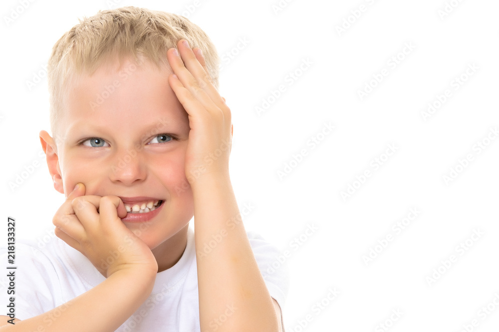 The little boy smiles. Portrait. The little boy smiles. Portrait.
