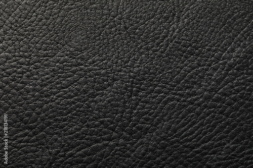 Texture of black leather close-up