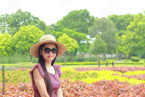 a woman in summer travel