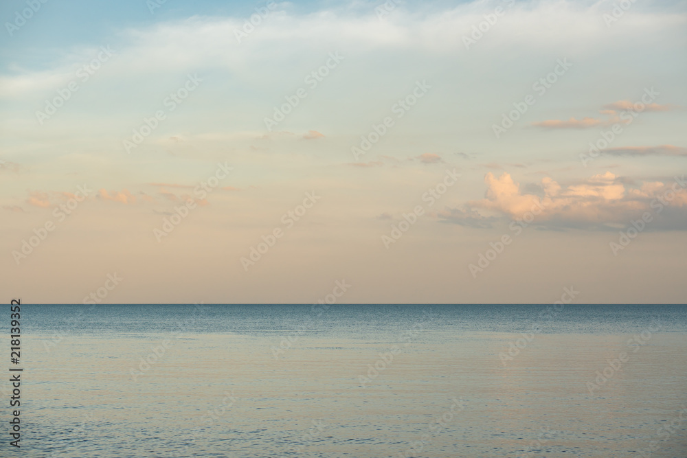 Ocean meeting Horizon at Sunset