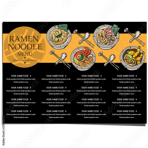 menu ramen noodle japanese template design