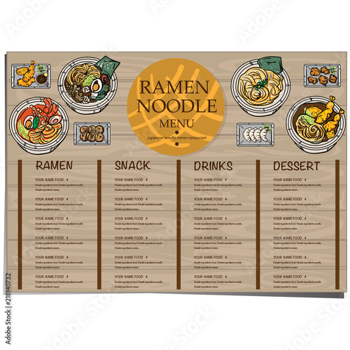 menu ramen noodle japanese template design