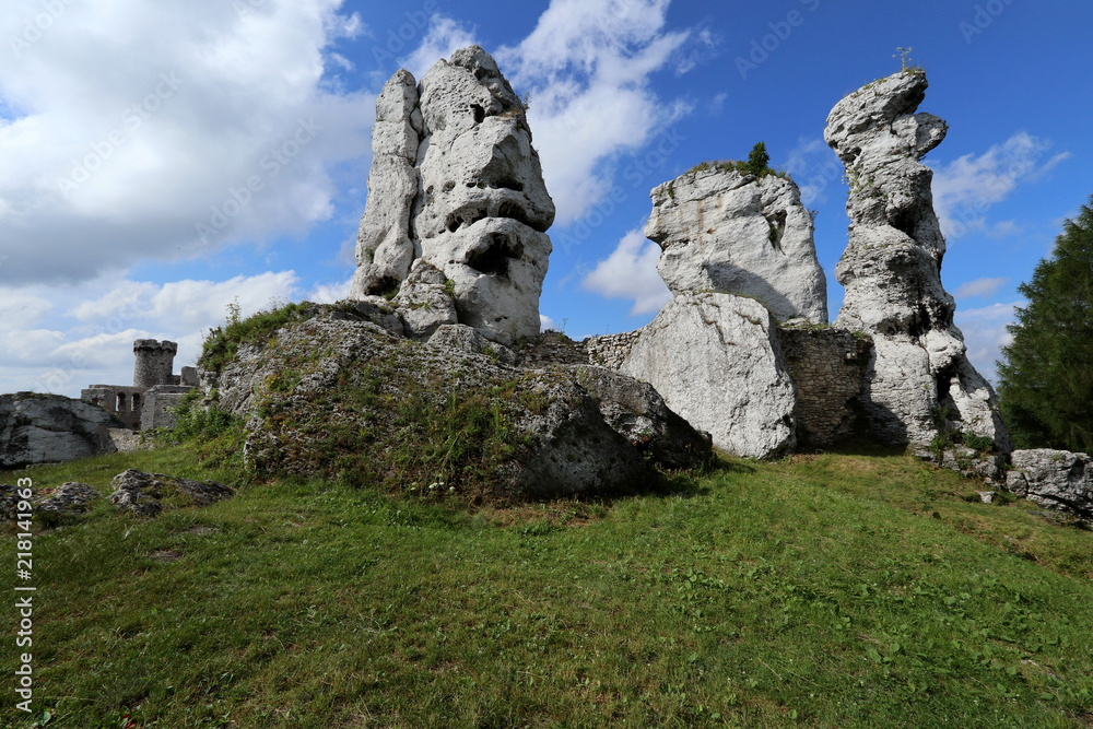 limestone rocks in Poland,Ogrodzieniec Castel Poland