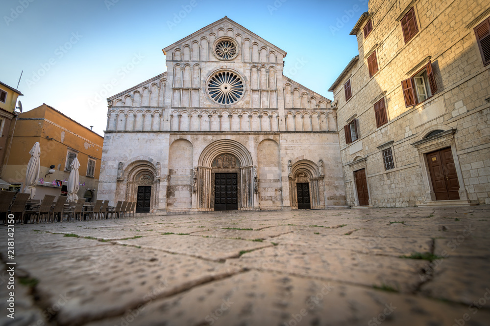 Zadar, Croatia with empty streets early in the morning