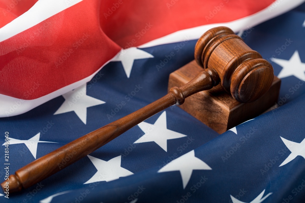 Gavel on American Flag