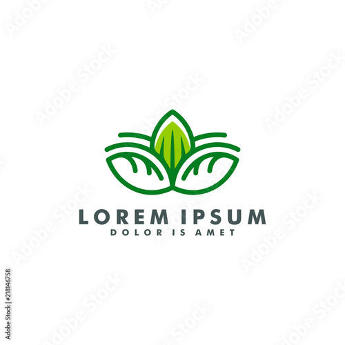 organic leaf logo, eco enviroment icon symbol template vector illustration