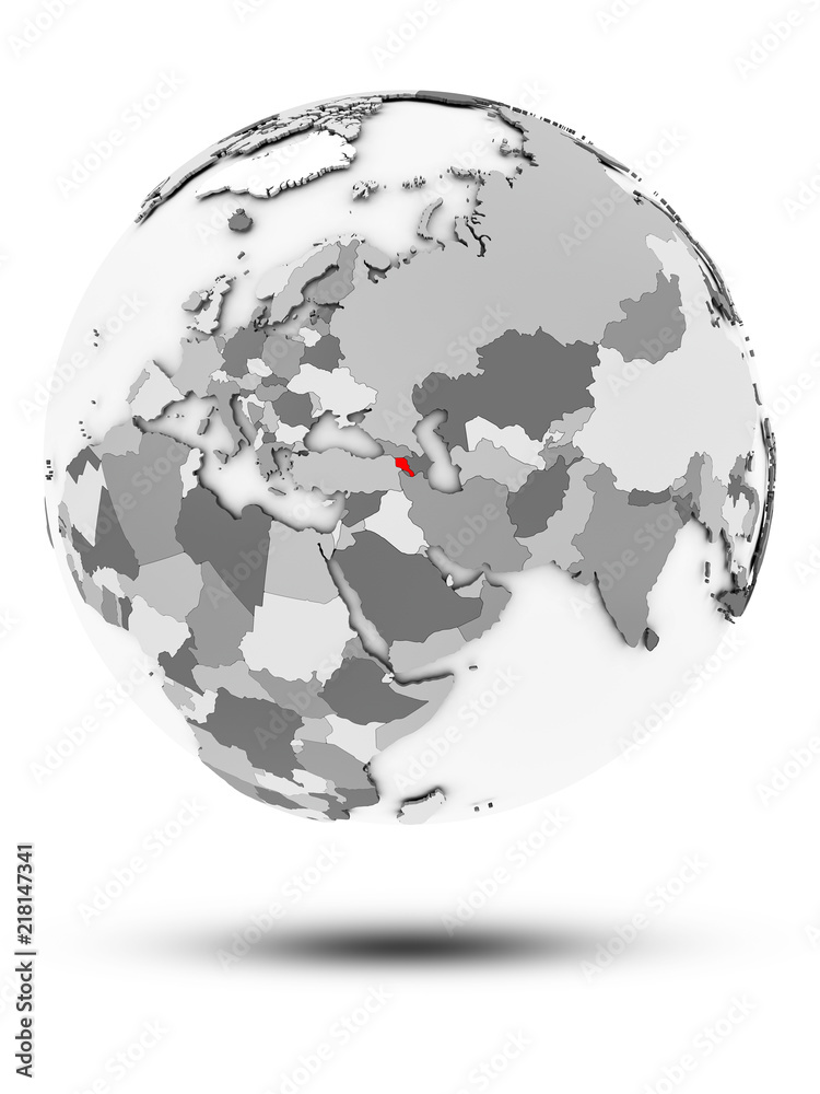 Armenia on political globe isolated Armenia on political globe isolated