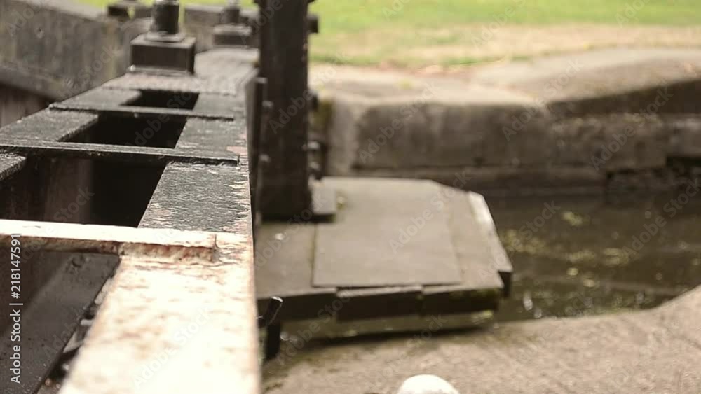 Canal locks for barges Calder in Yorkshire