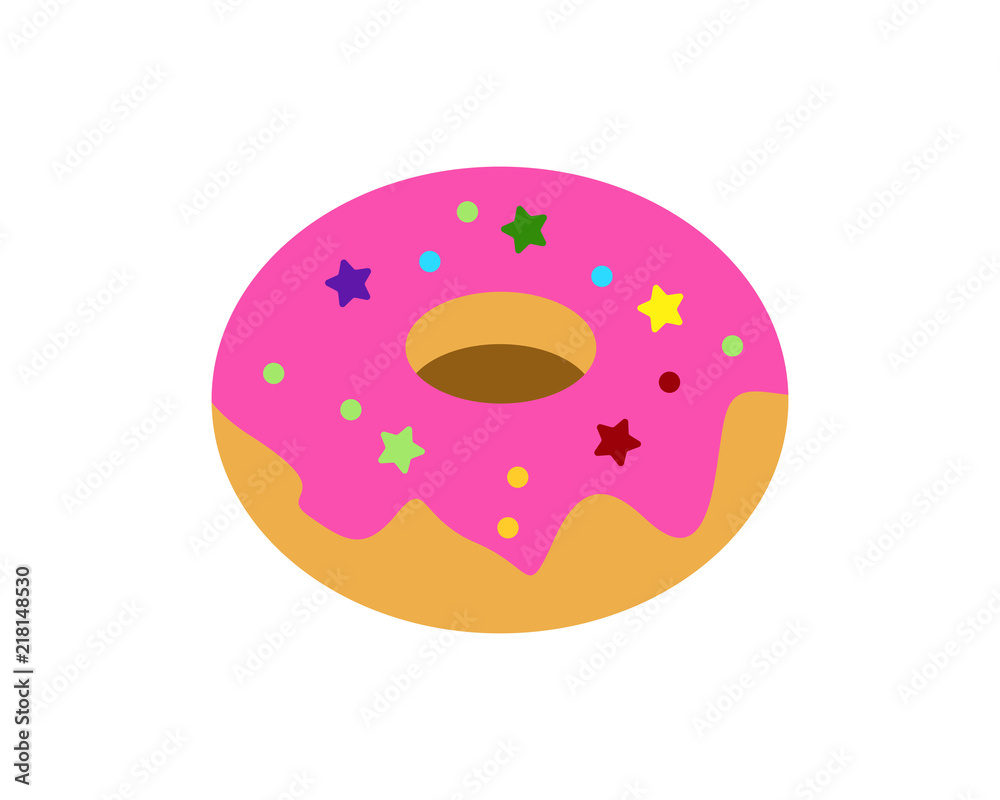 pink donuts image vector icon logo