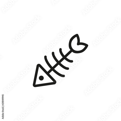 Fish leftovers line icon. Polluting, bone, spine. Seafood concept. Vector illustration can be used for topics like waste, food, hunger
