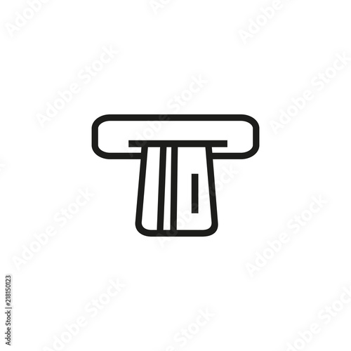 Credit card in ATM slot line icon. Payment terminal, cash withdrawal, cashpoint. Credit card concept. Vector illustration can be used for topics like shopping, banking, money