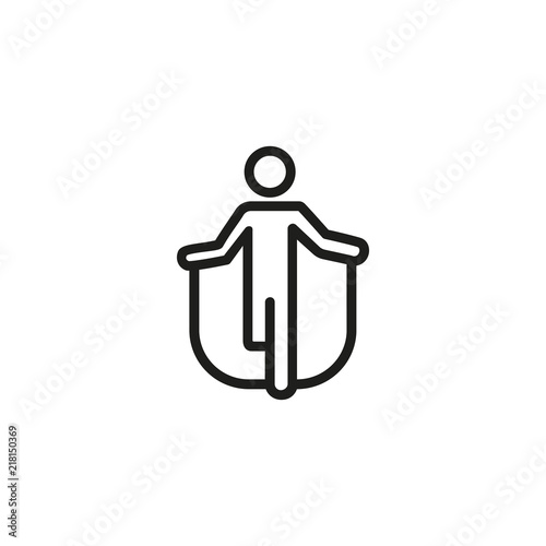 Man jumping on skipping rope line icon. Workout, training, aerobics. Exercise concept. Vector illustration can be used for topics like sport, healthy lifestyle, fitness