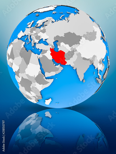 Iran on political globe