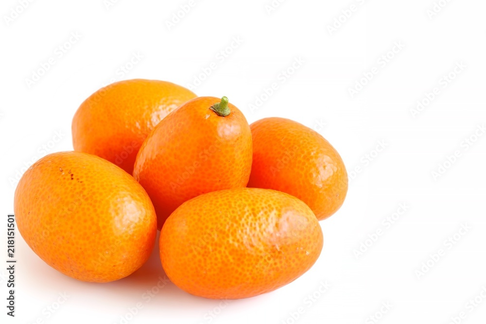 Fresh Juicy Kumquat on White Background Fresh Juicy Kumquat on White Background