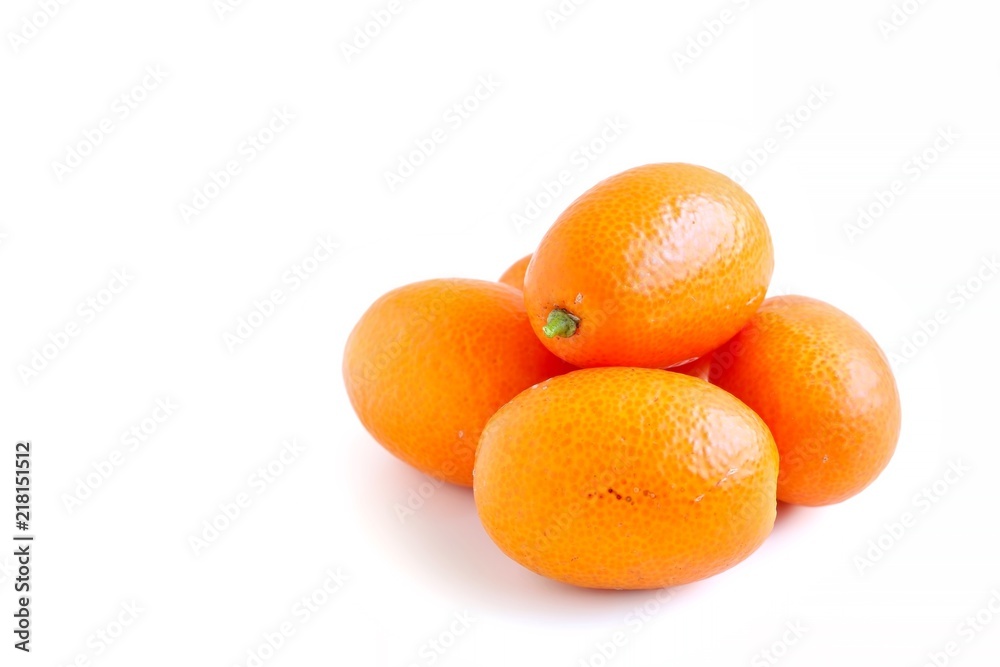 Fresh Juicy Kumquat on White Background Fresh Juicy Kumquat on White Background