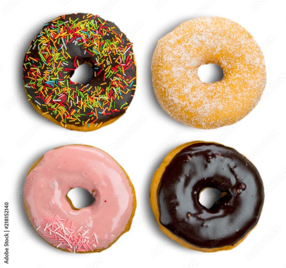 Different assorted donuts on background Different assorted donuts on background
