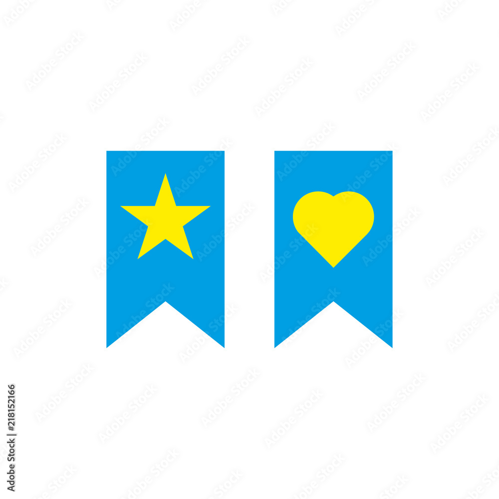 Bookmark with star and bookmark with heart icon Bookmark with star and bookmark with heart icon