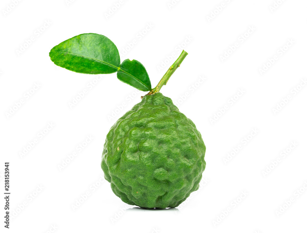 fresh bergamot fruit with leaf isolated on white background fresh bergamot fruit with leaf isolated on white background