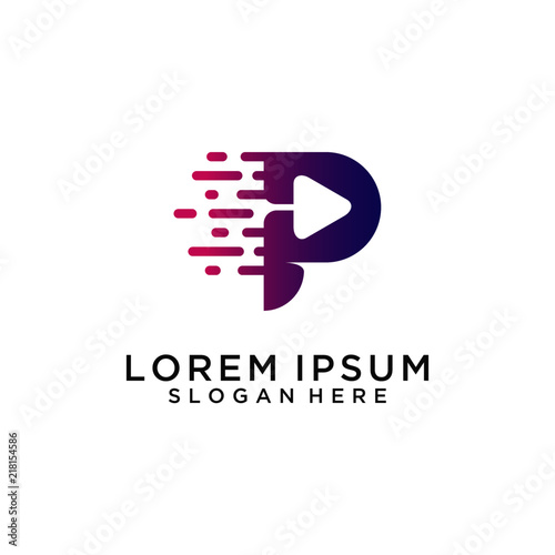 Letter P media logo design