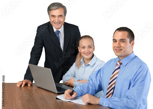 Portrait of Business People Working with Laptop