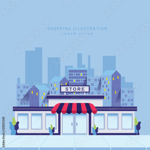 Storefront in city vector illustration