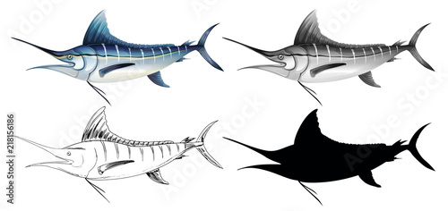A set of swordfish