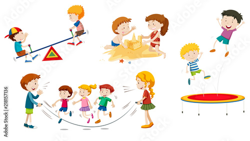 A set of children playing