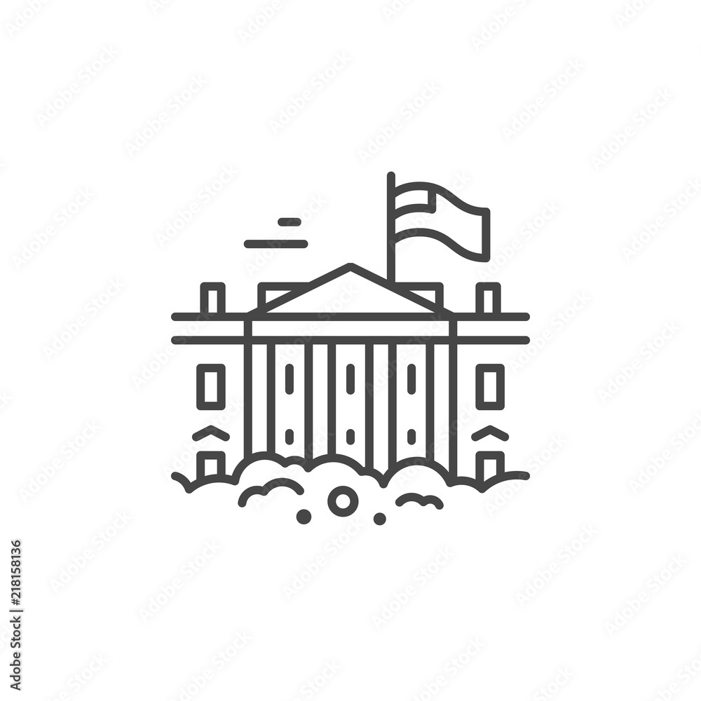 White house Line Icon