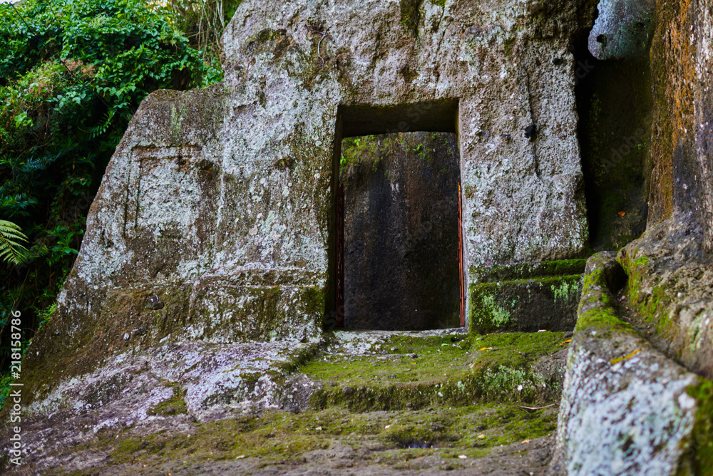 Beautiful View Of Ancient Stone Carving Of Temple On Bali Island Gunung Kawi Temple And Candi