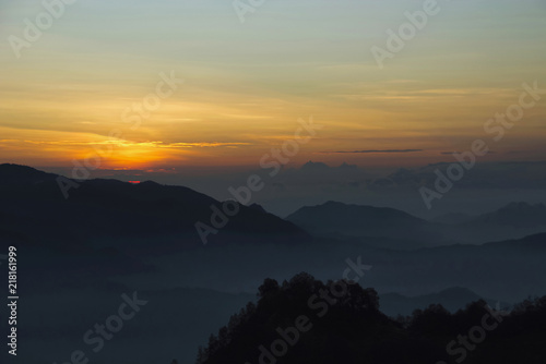 Sunrise view at Mt. Kelimutu in Indonesia