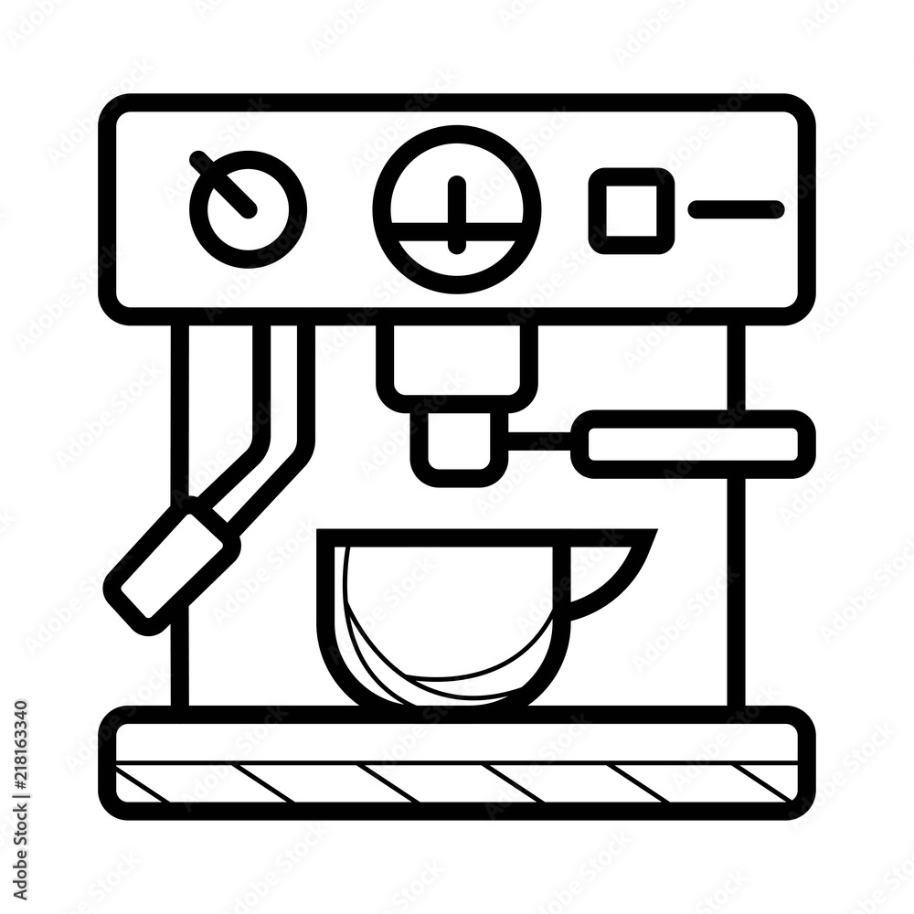 Automatic Espresso Machine Flat Icon Automatic Espresso Machine Flat Icon