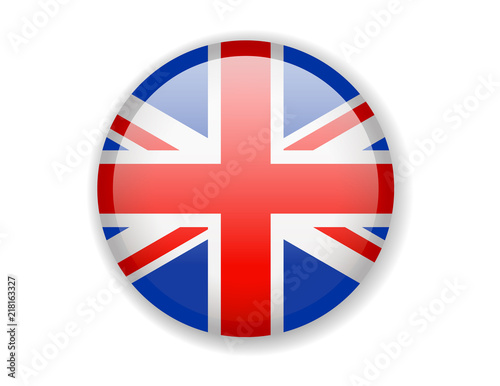 United Kingdom flag. Round bright Icon on a white background
