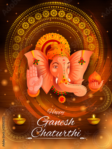 Lord Ganpati on Ganesh Chaturthi festival background