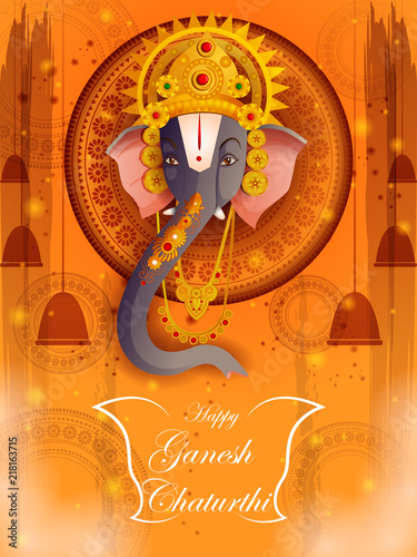 Lord Ganpati on Ganesh Chaturthi festival background