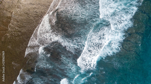 Aerial: ocean surface waves view